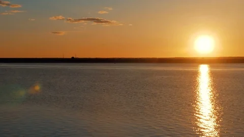 Sunset on the river Stock Footage 86890572