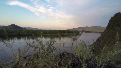 Sunset on a river Stock Footage 106690146