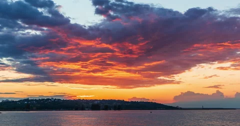 Sunset on the River Stock Footage 135738432