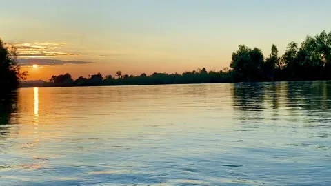 Sunset by the river Stock Footage 137249580