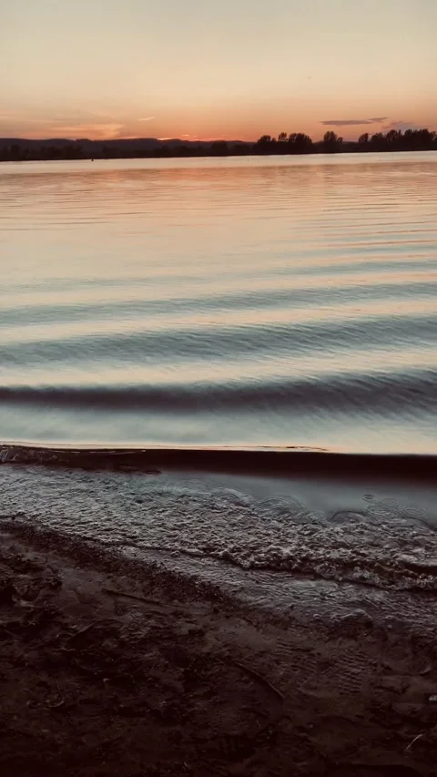 Sunset on a river Stock Footage 139772100