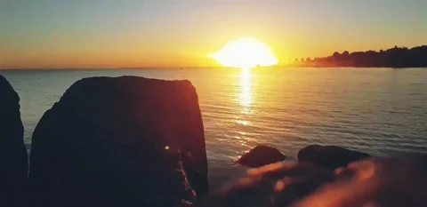 Sunset by the river Stock Footage 141118728