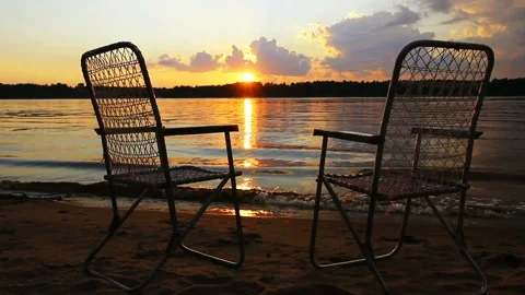 Sunset on the river. Stock Footage 155243438