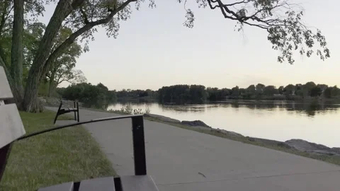 Sunset on the River Stock Footage 155888563