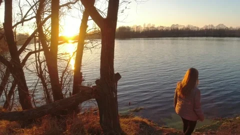 Sunset at river Stock Footage 174759769