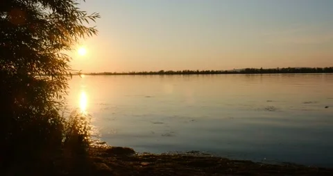 Sunset on the river Stock Footage 201487511