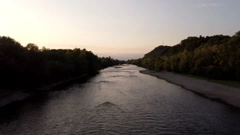 Sunset on a river Stock Footage 219233764