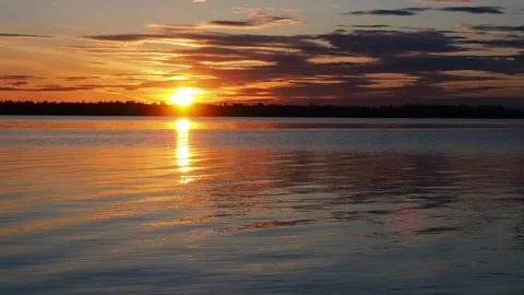 Sunset on the river. Stock Footage 230132078