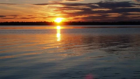 Sunset on the river. Stock Footage 230132084