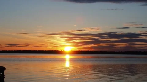 Sunset on the river. Stock Footage 230132090