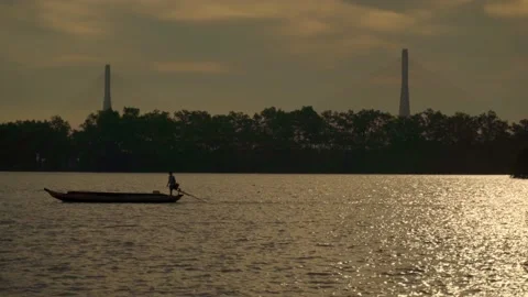 Sunset On River Stock Footage 232468005