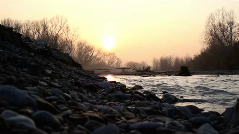 Sunset river Stock Footage 233897908