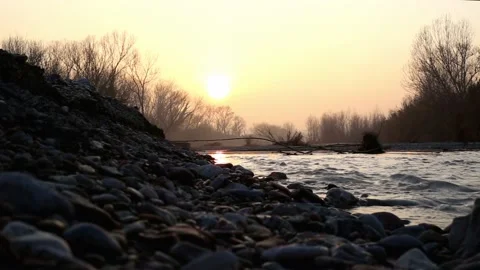 Sunset river Stock Footage 233897993