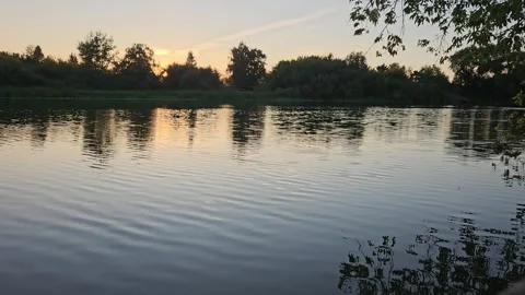 Sunset On The River Stock Footage 248229022