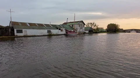 Sunset on the river Video stock 252931325