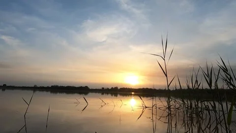 Sunset on the river Stock Footage 273943927