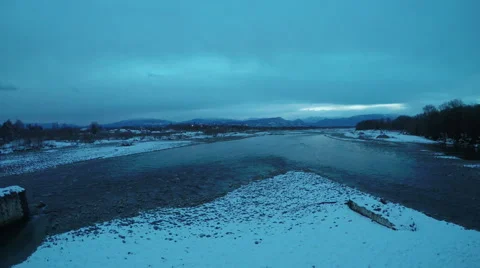 Sunset on the river Kodori, Abkhazia, Full HD Stock Footage 59141178