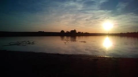 Sunset river landscape Foto stock