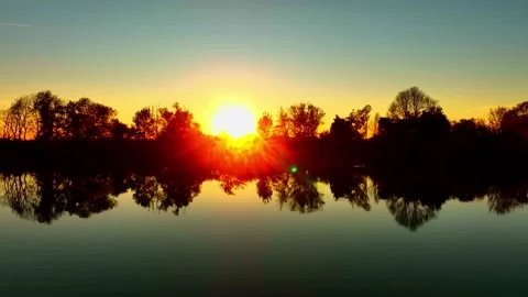 Sunset on the river Mosel Stock Footage 231158550