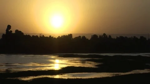 Sunset River Nile Stock Footage 93270903