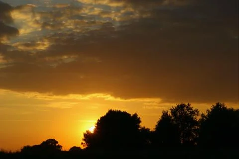 Sunset on the river Foto stock
