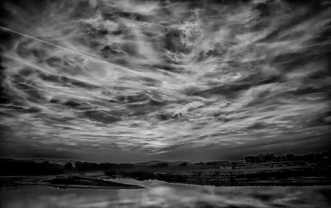 Sunset on the river Stock Photos