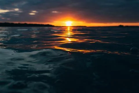 Sunset on the river Stock Photos