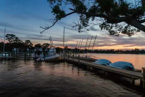 Sunset on the River Stock Photos