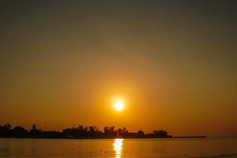 Sunset on the river Stock Photos