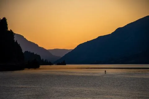 Sunset on the River Foto stock