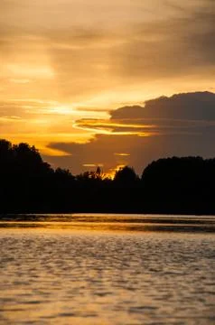 Sunset river Stock Photos