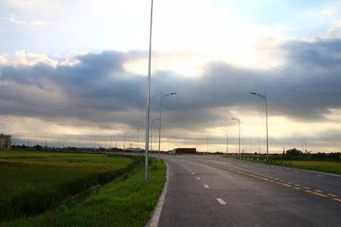 Sunset on the river Stock Photos