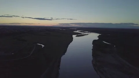 Sunset on the river Selenga. Stock Footage 78333863
