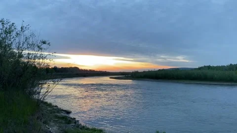 Sunset at the river side Stock Footage 137251281