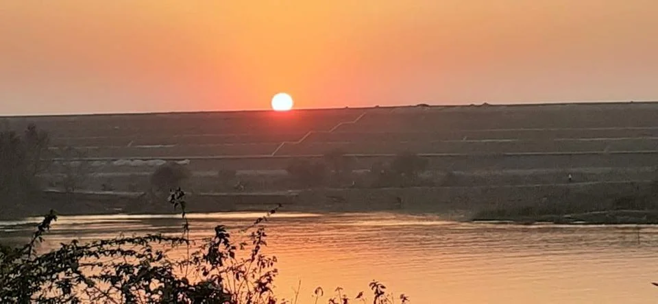 Sunset in River side Stock Photos