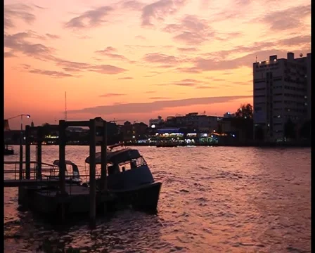 Sunset on the river of Thailand Video stock 40274973