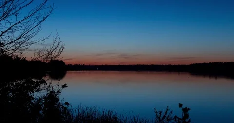 Sunset on the River. Timelaps. Stock Footage 78041132