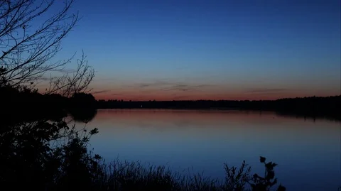 Sunset on the River. Timelaps. Video stock 78041414