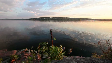 Sunset on the river - timelapse Stock Footage 5164801
