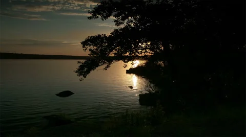 Sunset on the river - timelapse Stock Footage 5164864