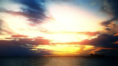 Sunset on the river timelapse Stock Footage 144445067