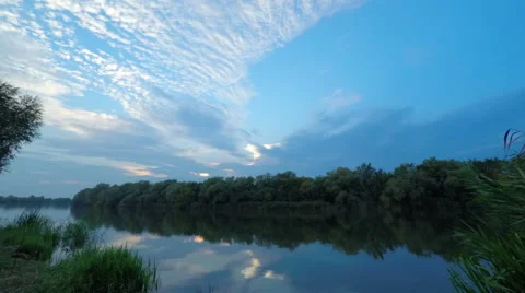 Sunset on River Water. Stock Footage 55514188