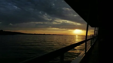 Sunset on the river while walking Stock Footage 133115198
