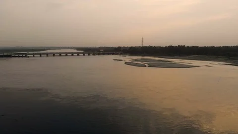 Sunset River Yamuna Stock Footage 113077484