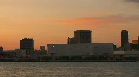 Sunset on riverfront Video stock 11869525