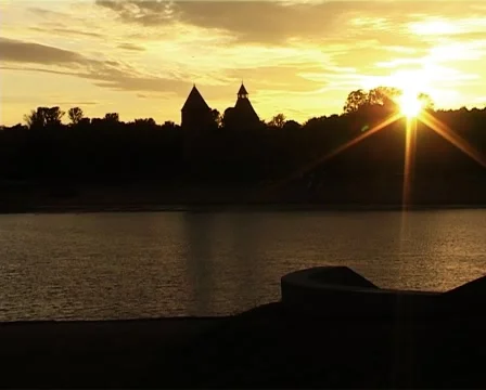 The sunset on the riverside Stock Footage 2815027