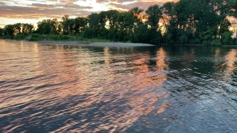 Sunset on a riverside Stock Footage 139772348