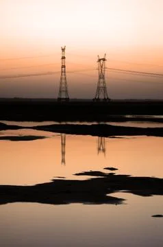 Sunset at riverside Stock Photos