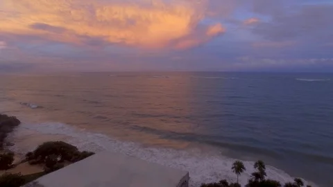 Sunset on Riviera Maya, Tulum Stock Footage 95642596