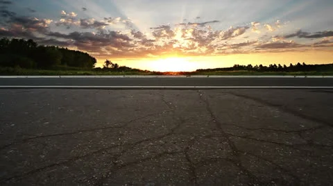 Sunset on road 動画素材 23365514